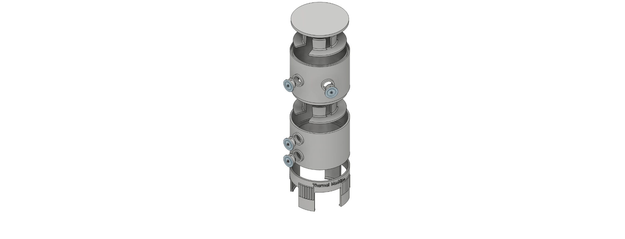 Exploded CAD view of the architected-materials thermal test apparatus